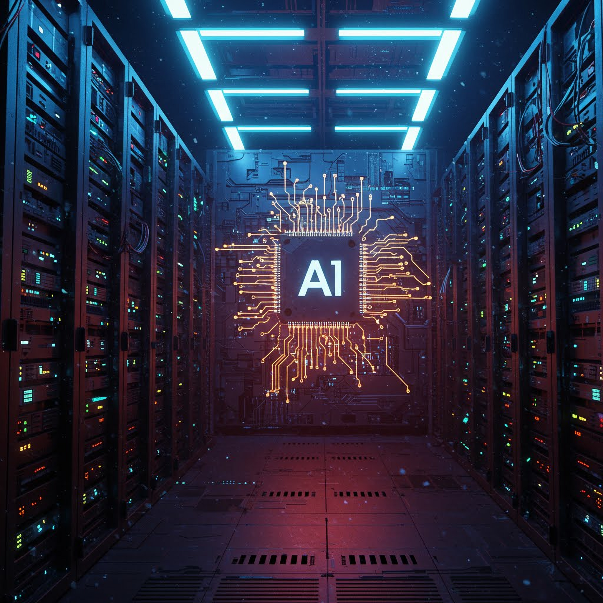 Ilustración de inteligencia artificial aplicada a procesos empresariales